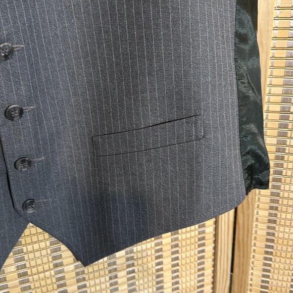 Vintage Men's Two Tone Gray Pinstripe Career Suit Vest No Tags - Picture 7 of 15